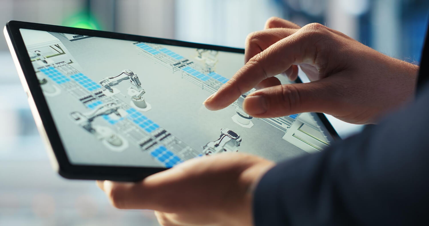Industrieautomationssteuerung über mobiles Tablet-Interface